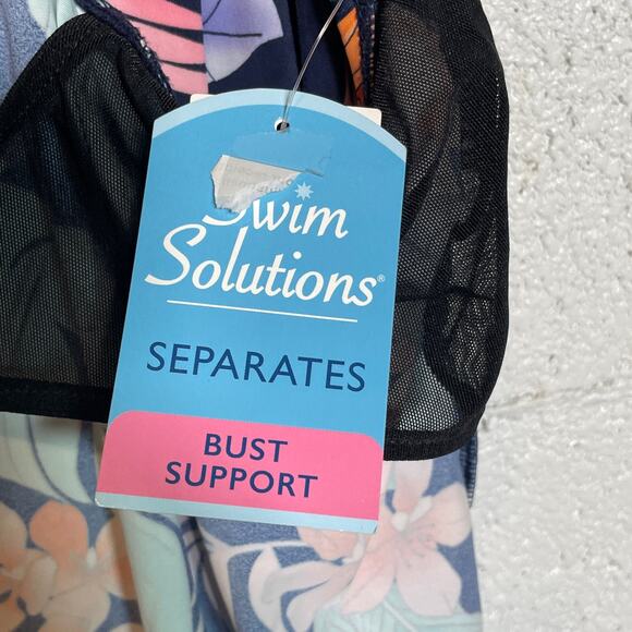 Swim Solutions Plus Size Printed Double-Strap Princess Tankini Top, 18W - Picture 10 of 11